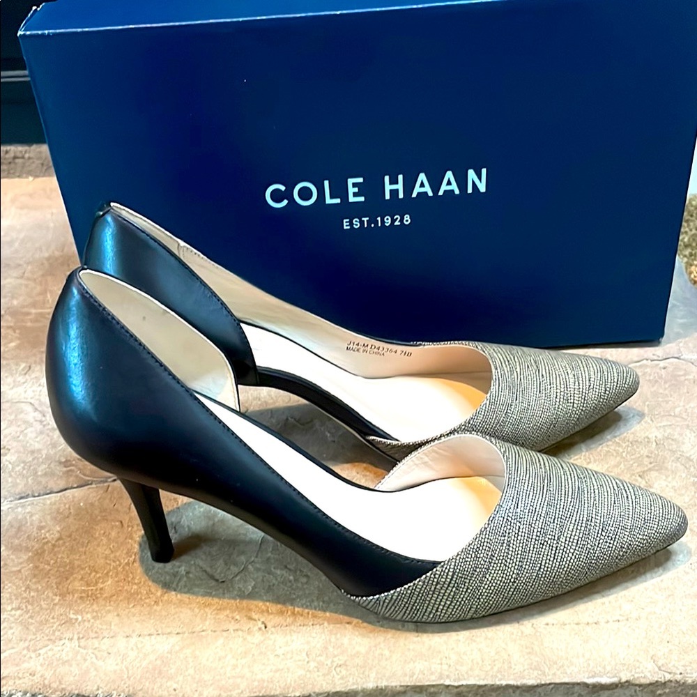EUC Cole Haan Black and Gray Heels